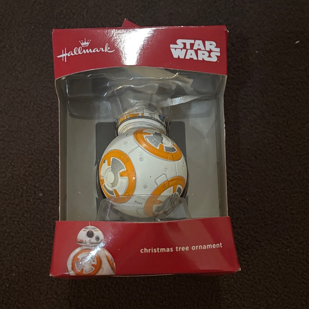 Like new Hallmark Star Wars BB-8 Ornament in White and Orange